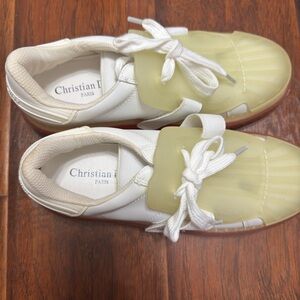 Dior White and Yellow Athletic Shoes